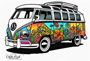 1967 21 window vw bus ragtop tattoo idea