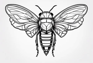 cicada with closed wings tattoo idea