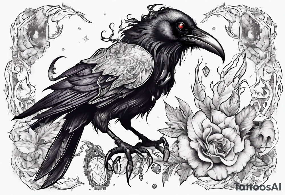 The Demon Raven Stolas, a Prince of Hell who is obsessed with gems, knowledge of astrology and poisonous plants. tattoo idea