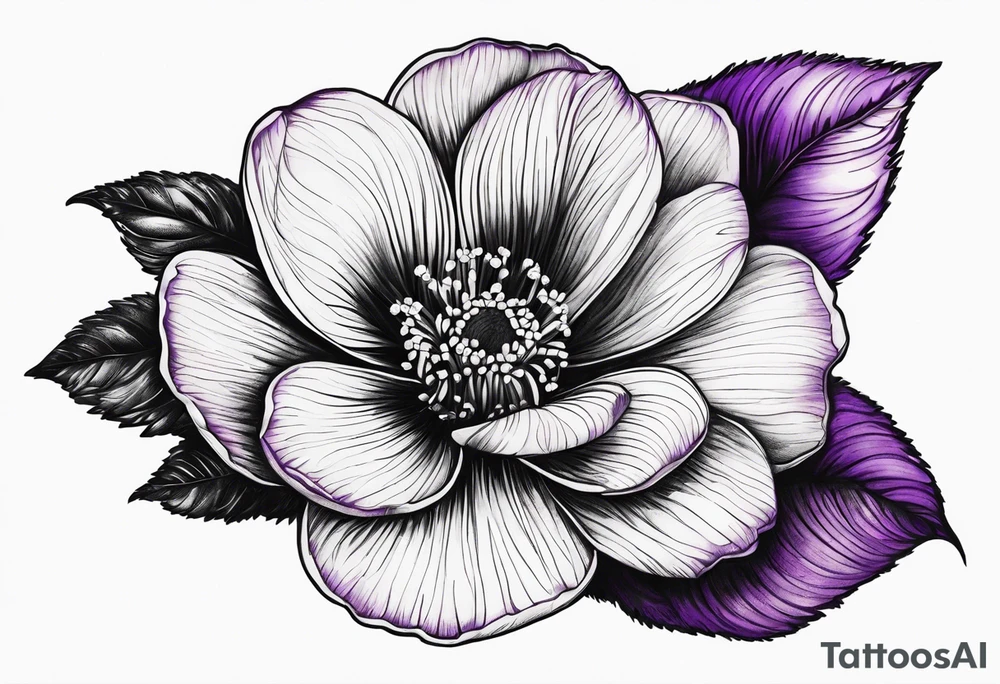 Thumbprint violet flower tattoo idea