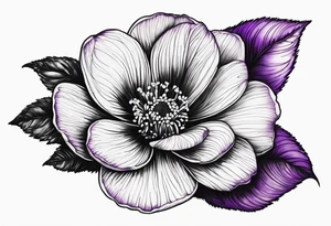 Thumbprint violet flower tattoo idea