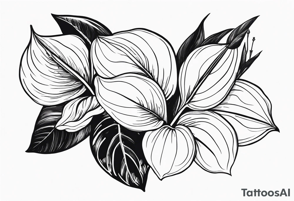 Bouquet d’anthurium et d’œillets tattoo idea