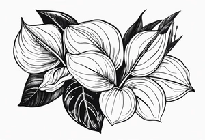 Bouquet d’anthurium et d’œillets tattoo idea