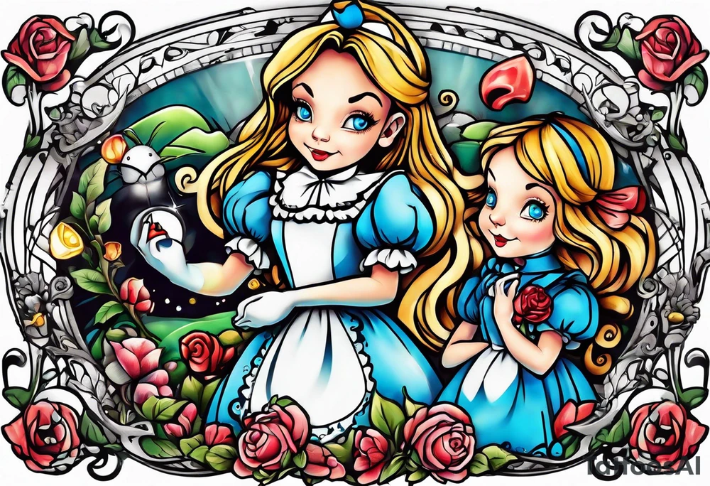 Alice in wonderland tattoo idea