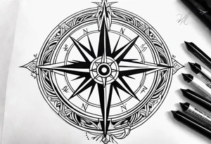 Norse compass tattoo idea
