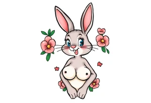 lola bunny with large breasts tattoo idea