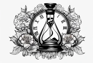 Kaizen Japanese, hour glass to show time is of the essence, veni vidi vici tattoo idea