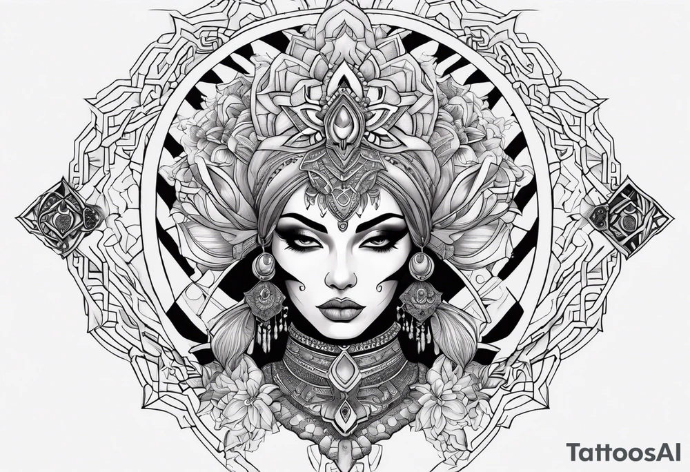 kali ma, alien goddess, valkrye, aries, pirate, divine feminine, zenza resonance, pachamama, lotus azul, blank panther, eagle, skull, 5D, nueva gaya, dna 12 tattoo idea