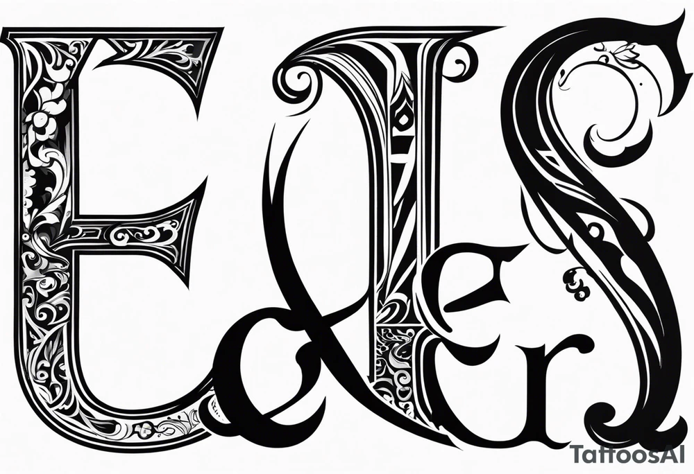 Letter E R J tattoo idea