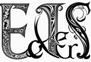 Letter E R J tattoo idea