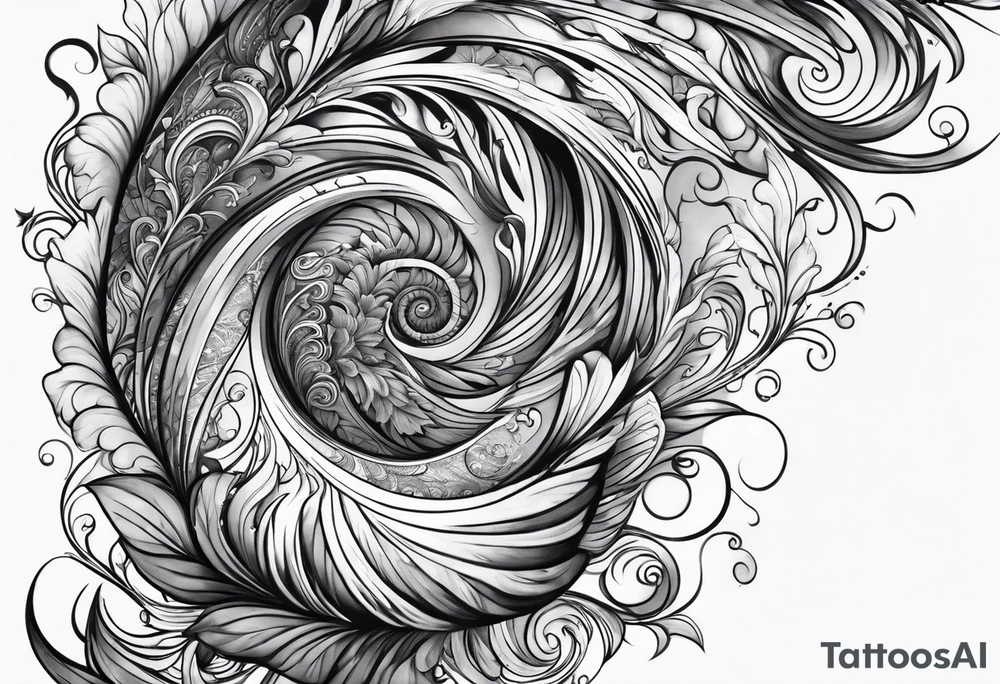 Water spiral arm sleeve tattoo idea