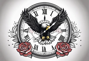 eagle, rose, clock , love tattoo idea