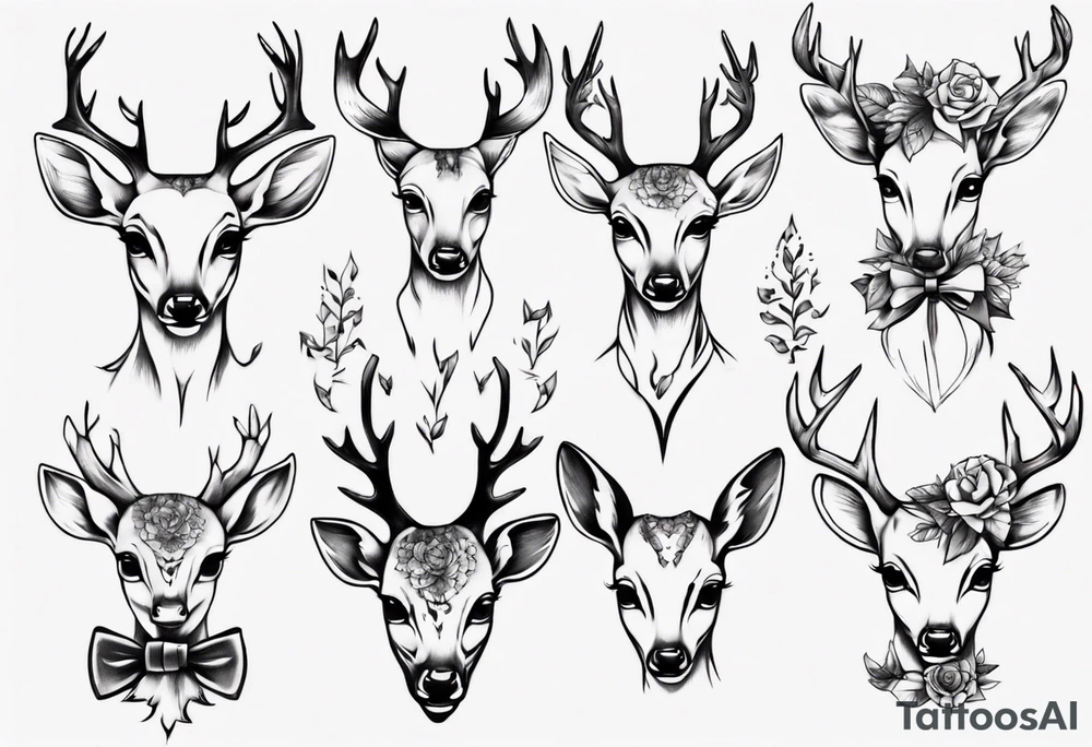 Fawn surrounded by bow tattoo idea