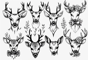 Fawn surrounded by bow tattoo idea