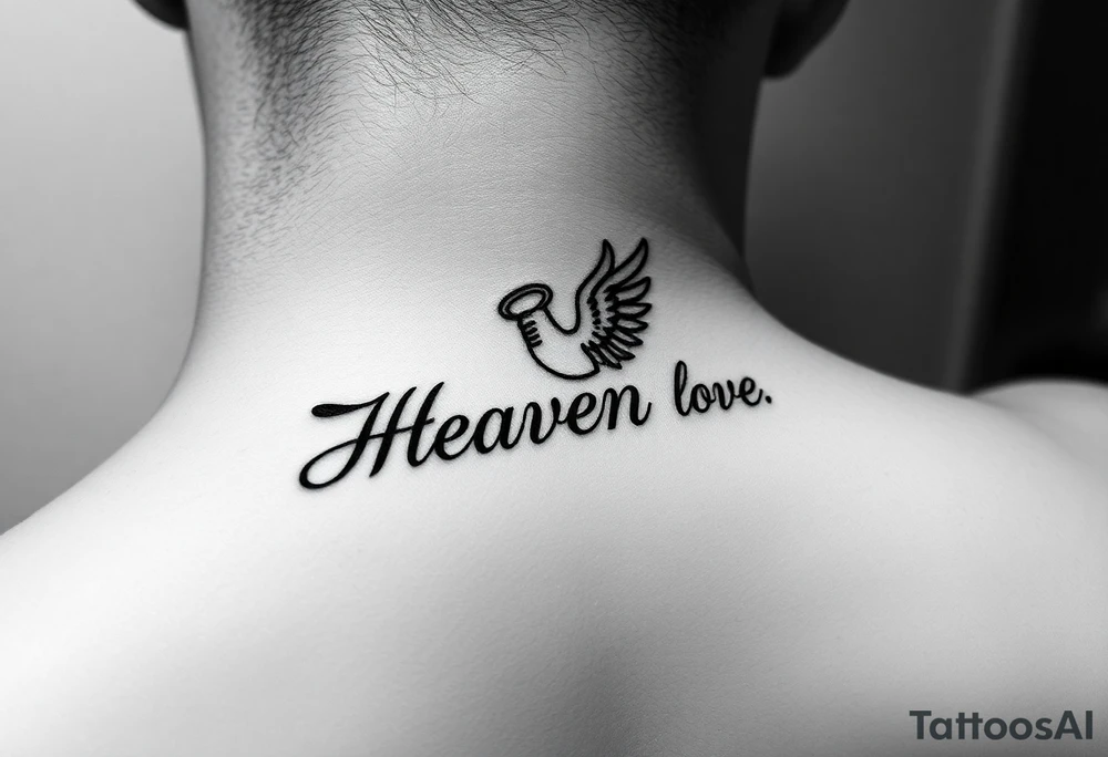 Heaven love theme saying angel baby tattoo idea