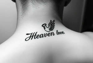 Heaven love theme saying angel baby tattoo idea