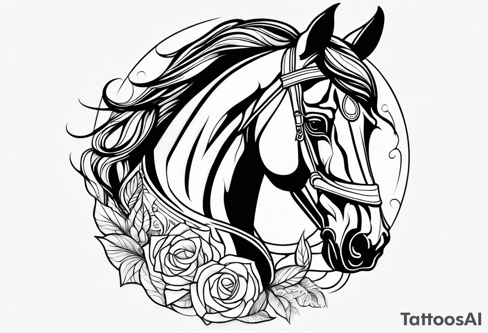 Linework horse tattoo idea