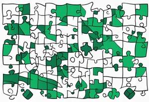 Emerald color Puzzle pieces tattoo idea