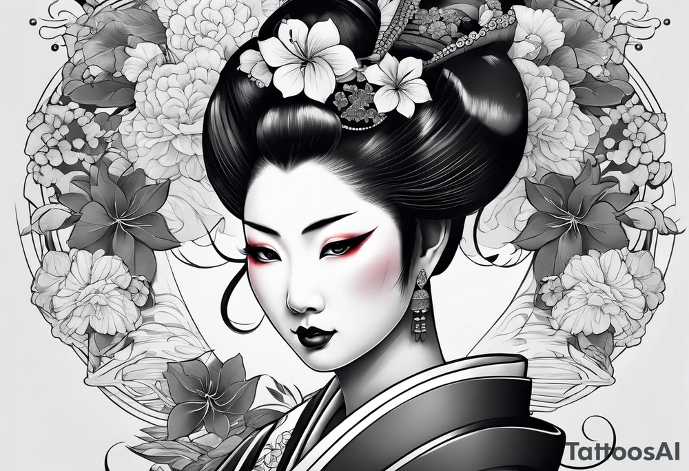 Geisha, close up tattoo idea