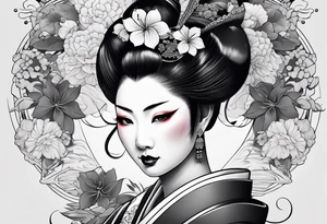 Geisha, close up tattoo idea