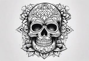 Mexican skull with smoke coming from the bottom tattoo idea