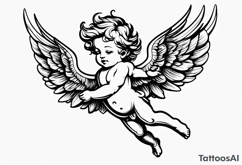 Cherub flying tattoo idea