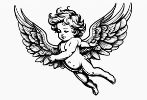 Cherub flying tattoo idea