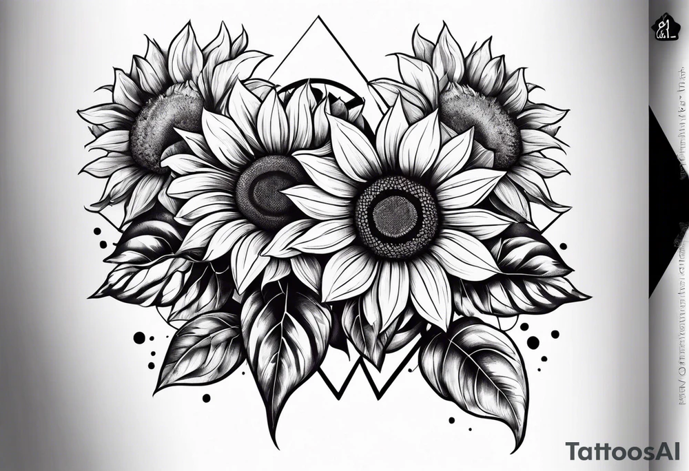 band tattoo with two sunflowers on it tattoo idea