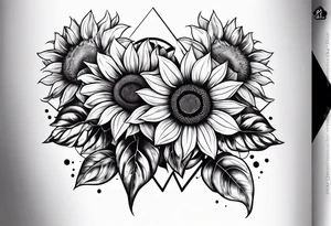 band tattoo with two sunflowers on it tattoo idea