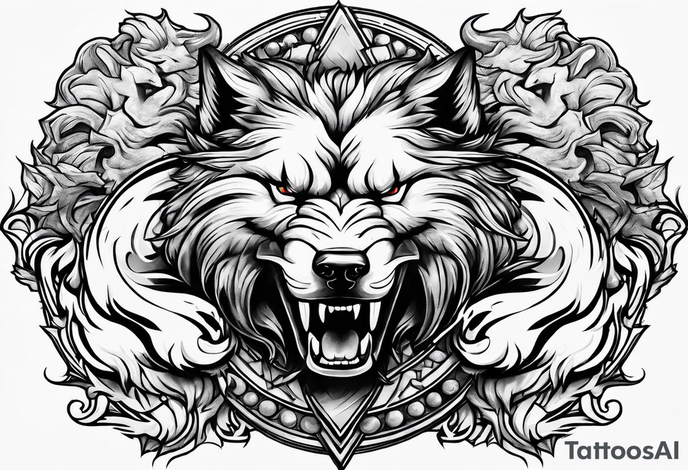 angry Cerberus tattoo idea
