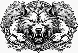 angry Cerberus tattoo idea