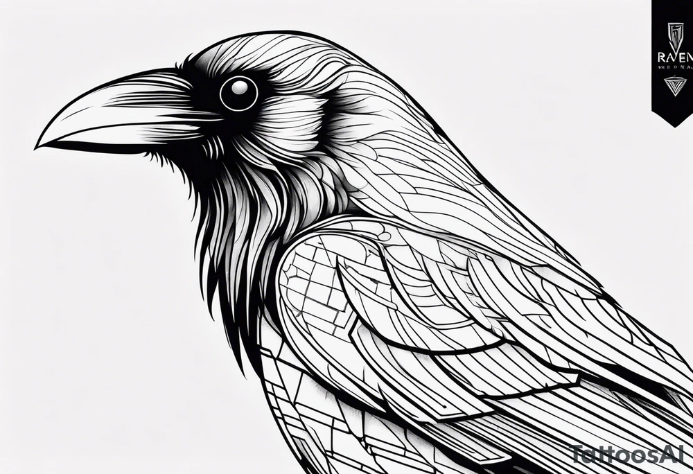 raven head tattoo idea