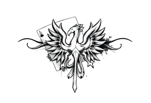 poland symbol and poker cards tattoo idea