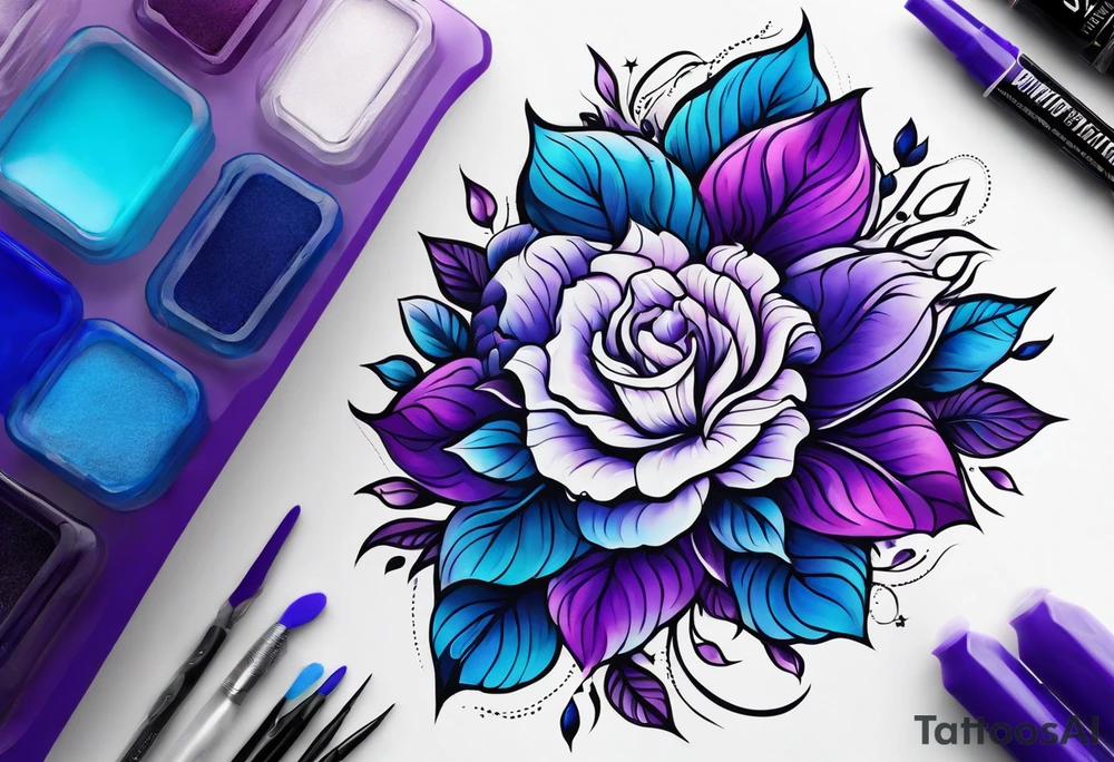 Blue and purple tattoo idea