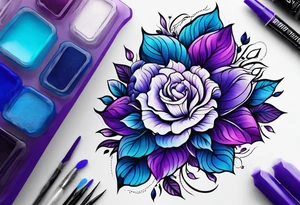 Blue and purple tattoo idea