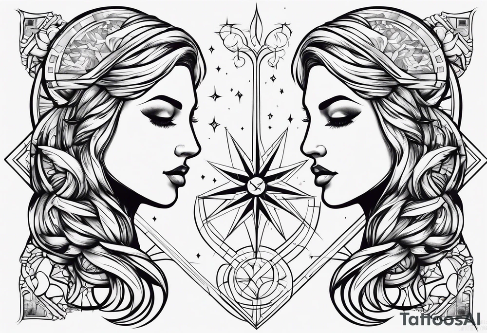 Gemini virgo symbols together tattoo idea