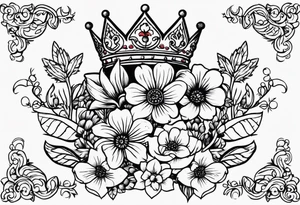 chrisitan
old school vintage simple traditional design 
vintage flowers surrounding crown


bold color simple tattoo idea