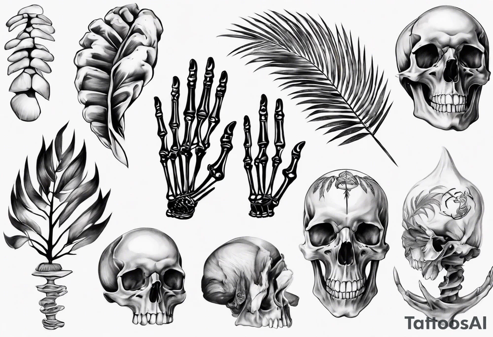 palm bones tattoo idea