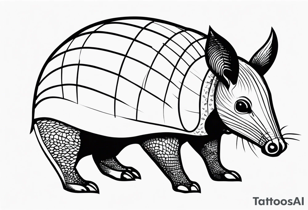 cute armadillo with glasses on tattoo idea
