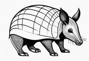 cute armadillo with glasses on tattoo idea
