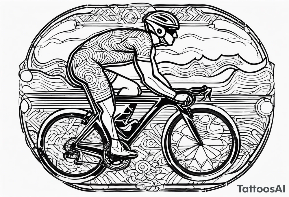 Triathlon IronMan cycling swim run tattoo idea
