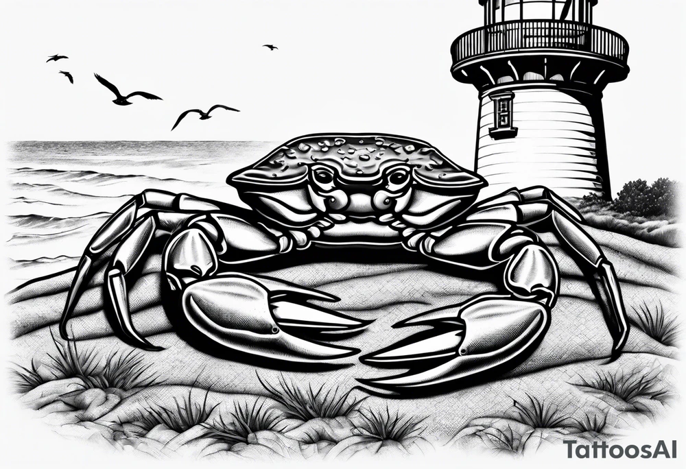 Barnegat lighthouse, blue crab, nautical rope, flip flops, pizza, seagulls tattoo idea