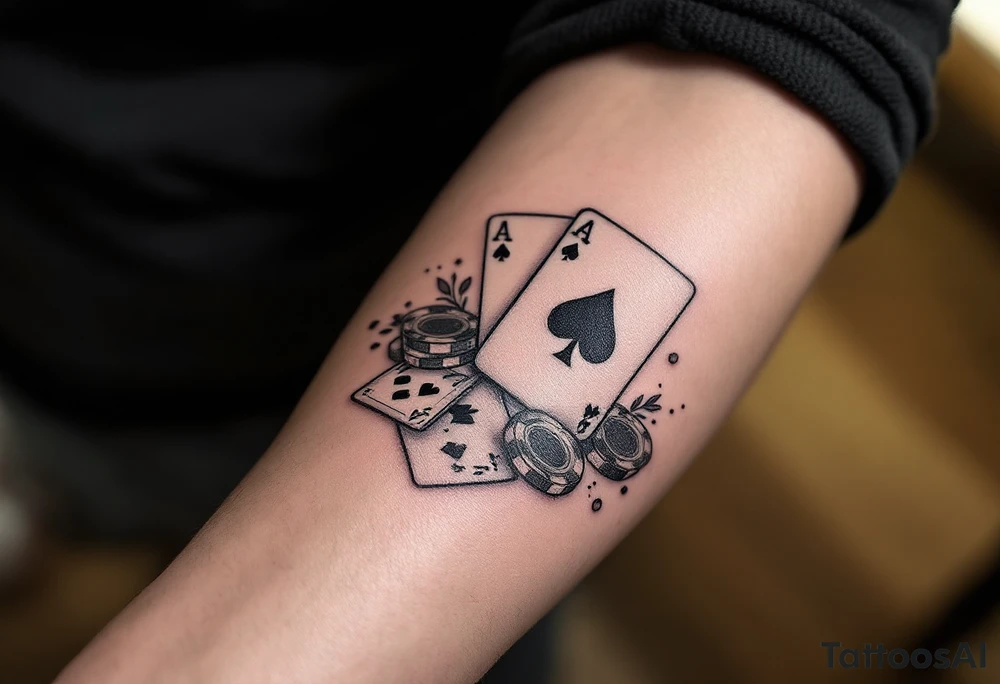 About casino with cards and games in casino tattoo idea