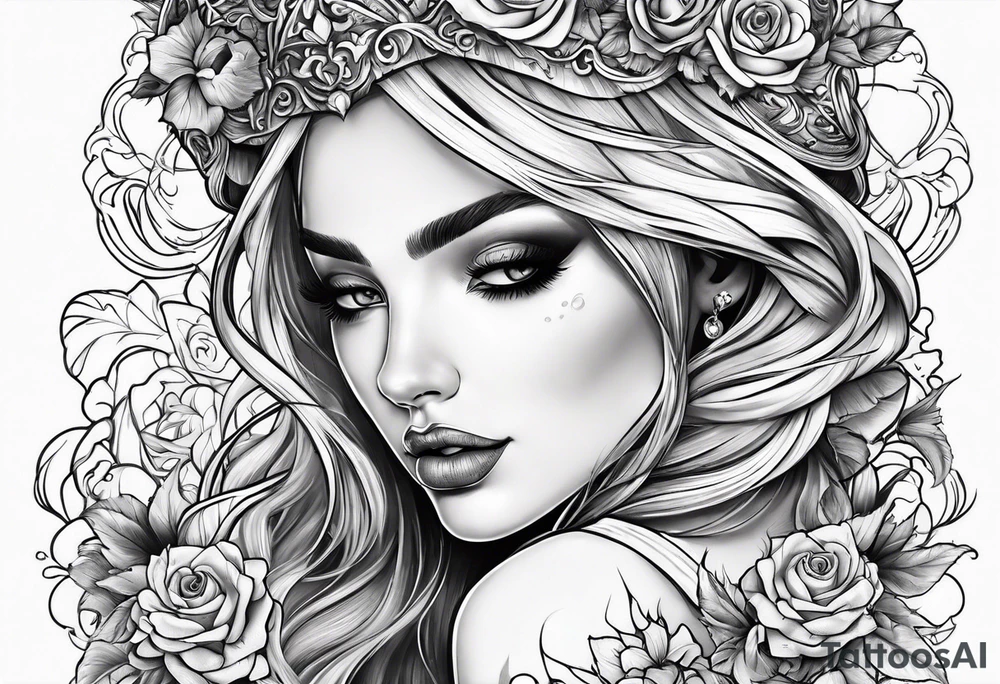 Girl falls in love with death tattoo idea