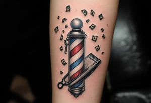 Barber pole and clipper with raining money 
THIS IS MY DREAM tattoo idea