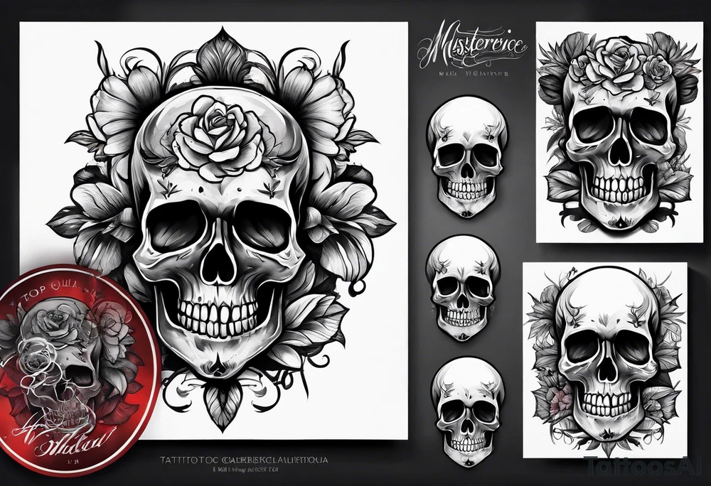 Collection of international skulls tattoo idea