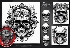 Collection of international skulls tattoo idea