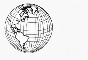 globe single line tattoo idea