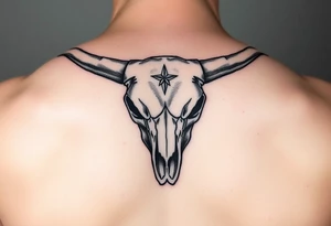 Longhorn skull with Texas flag tattoo idea