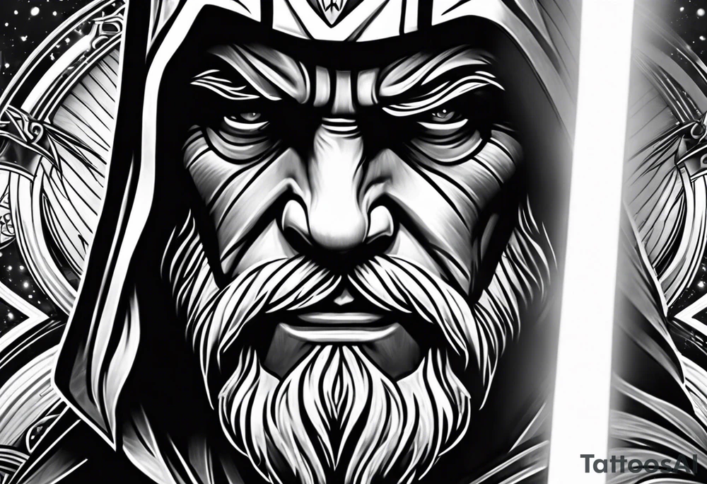 obi wan kenobe light saber tattoo idea